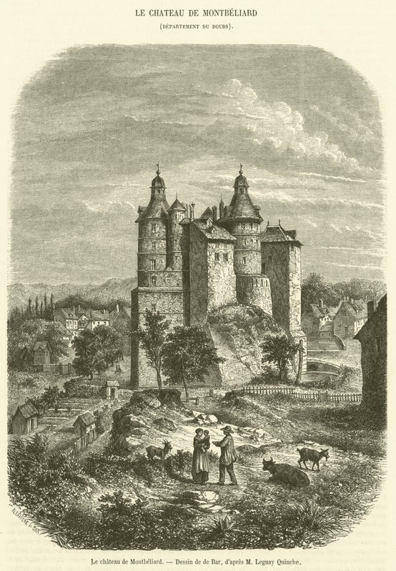 Il castello di Montbéliard (incisione) da French School