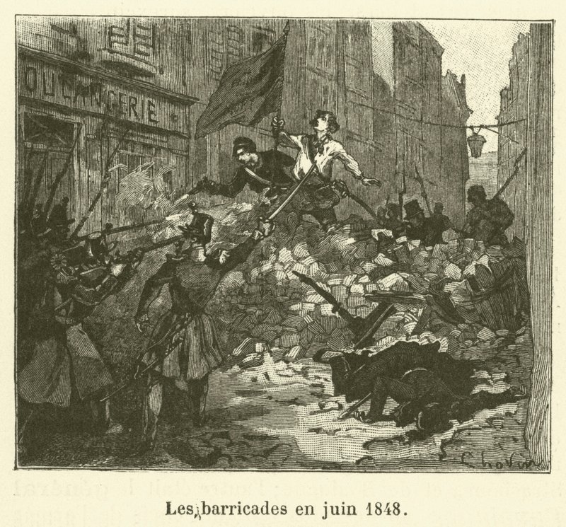Le barricate di giugno 1848 da French School