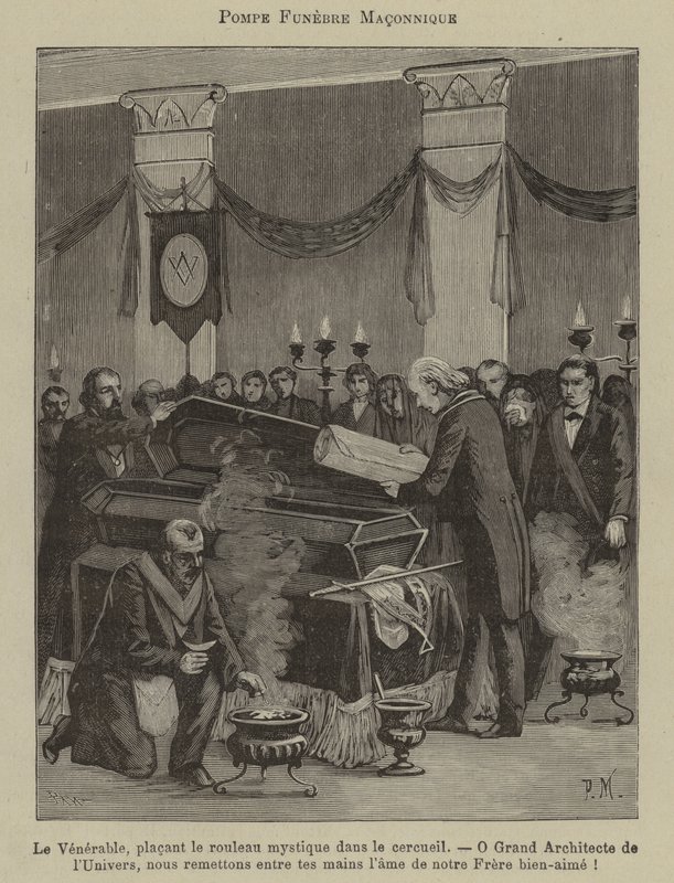 Funerale massonico (incisione) da French School