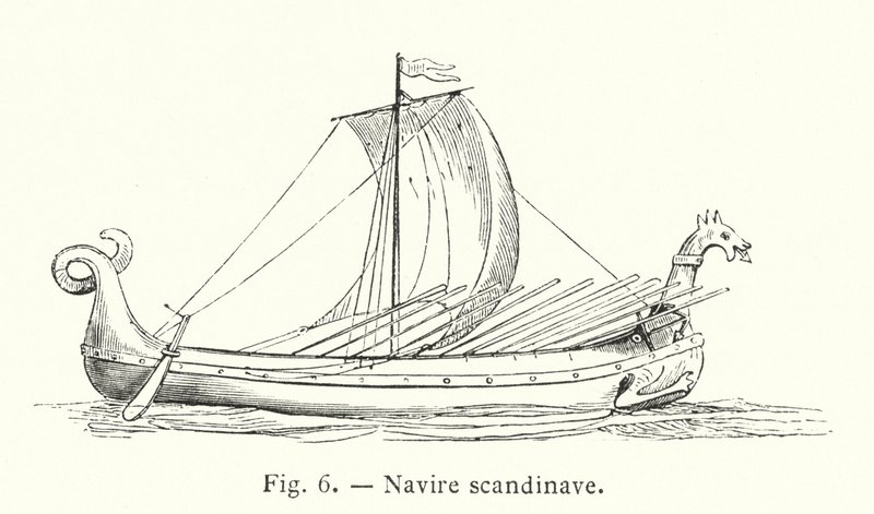 Nave scandinava (incisione) da French School