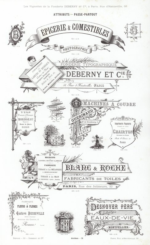 Pagina da Vignettes Typographiques da French School