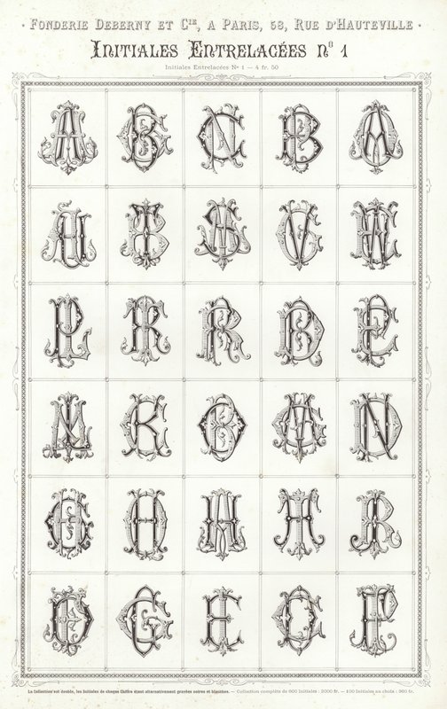 Pagina da Vignettes Typographiques (incisione) da French School