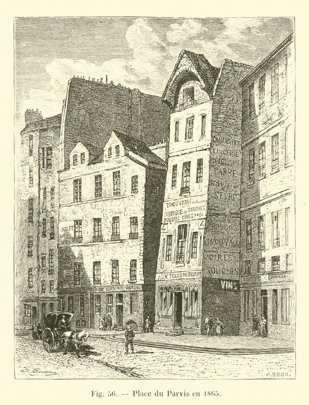 Place du Parvis nel 1865 da French School