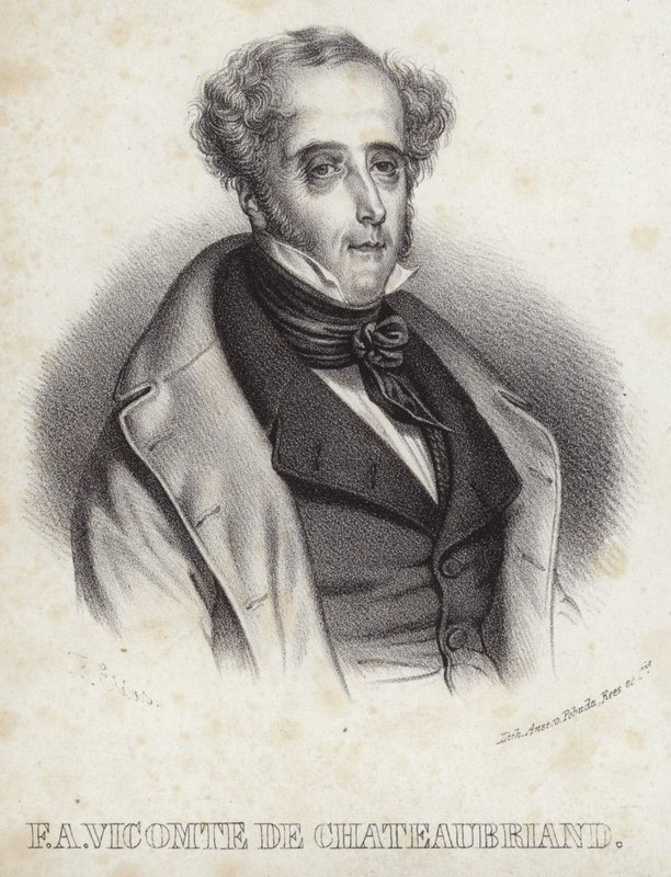 Ritratto di vicomte de Chateaubriand da French School