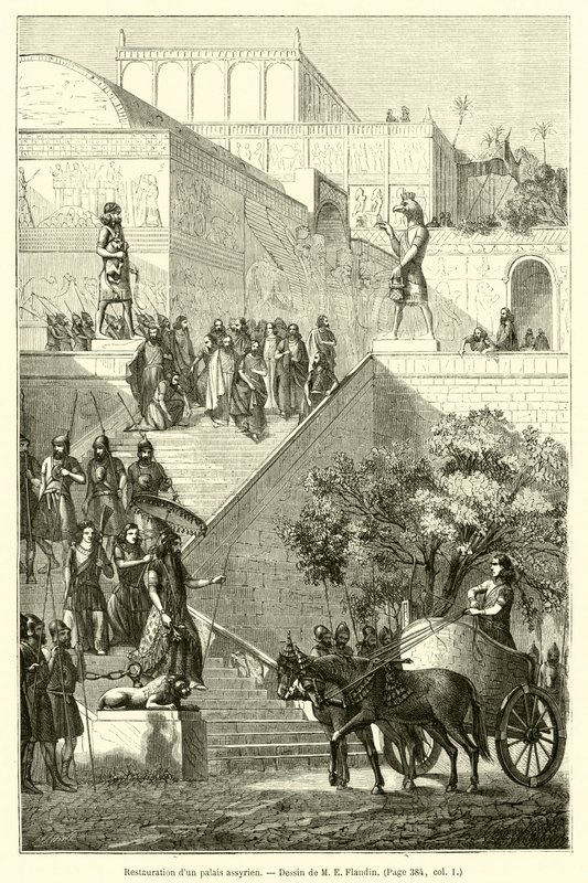 Restauro di un palazzo assiro da French School