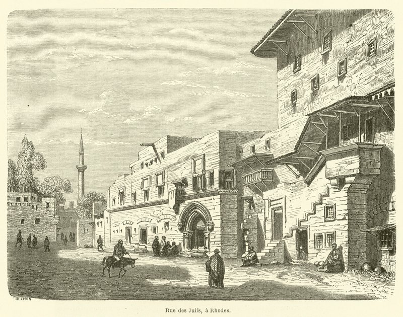 Via degli Ebrei, a Rodi da French School