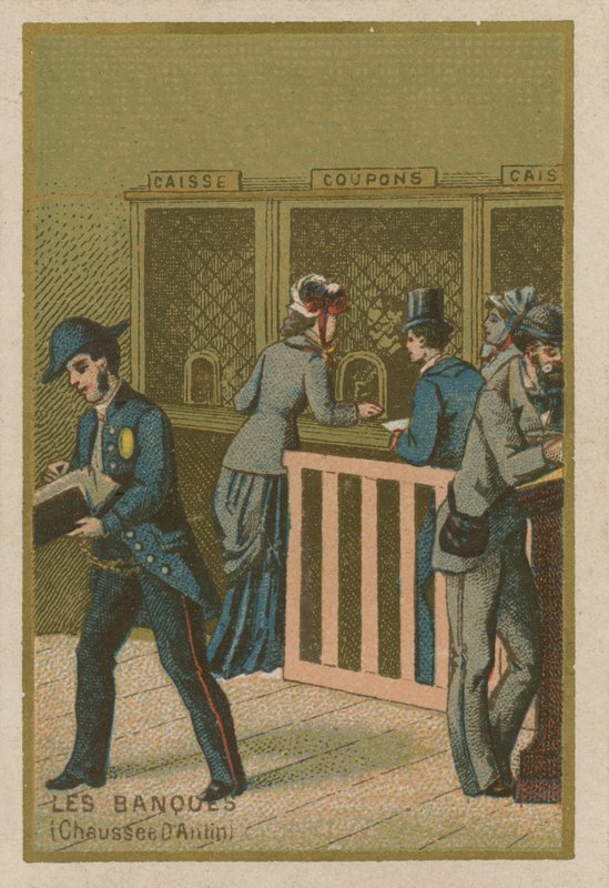 Scena in una banca da French School