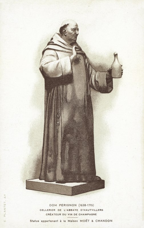 Statua di Dom Perignon da French School
