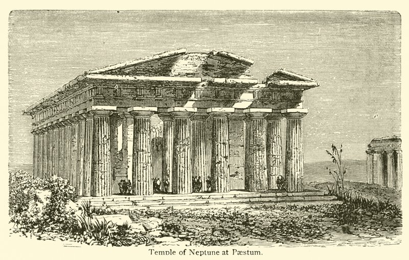 Tempio di Nettuno a Paestum da French School
