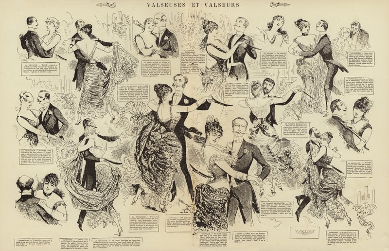 Valseuses et valseurs (incisione) da French School