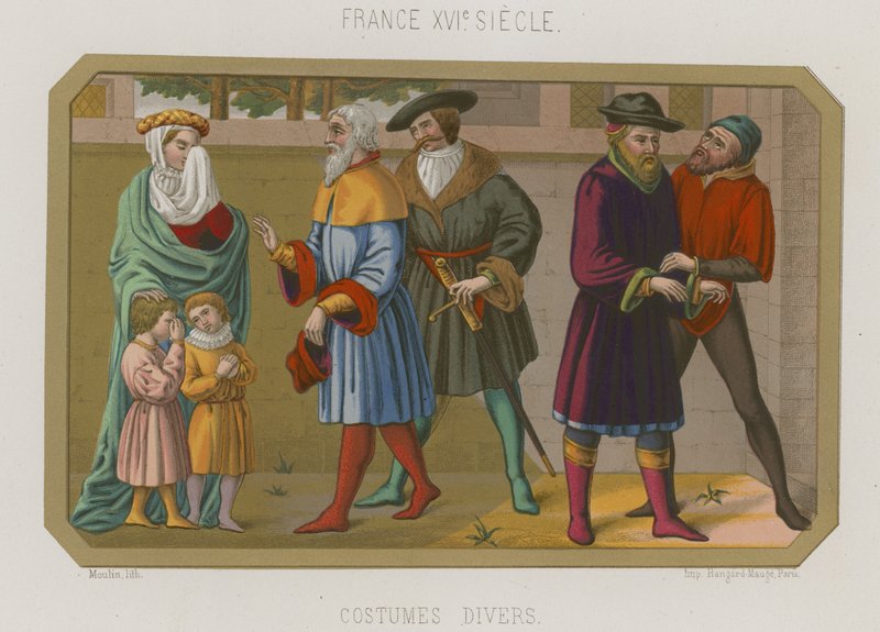 Varie mode della Francia del XVI secolo da French School