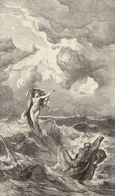 Leucotea e Ulisse da Friedrich the Elder Preller