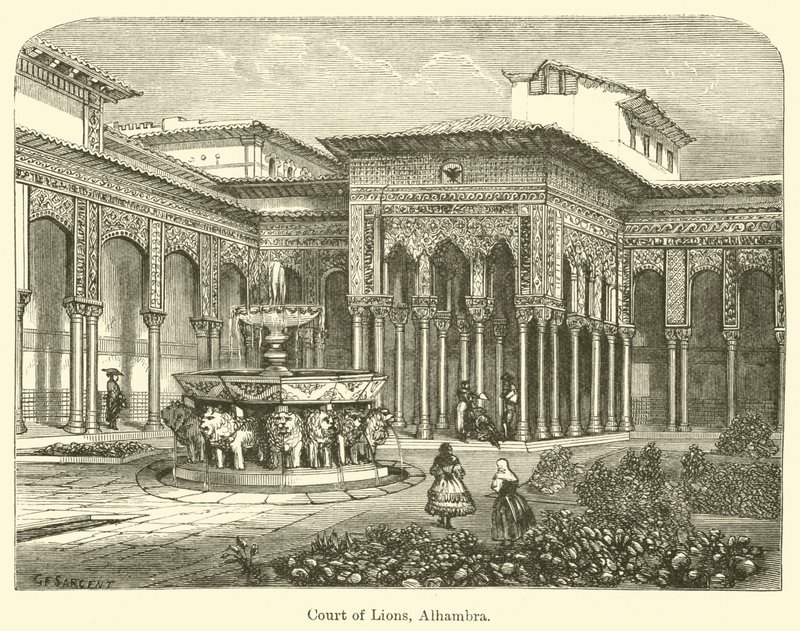 Corte dei Leoni, Alhambra da G. F. Sargent