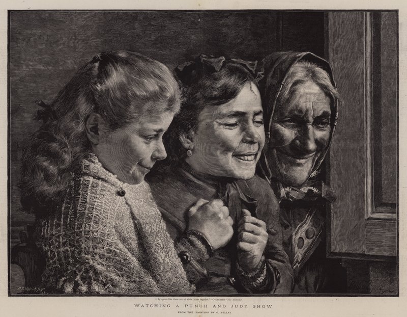 Guardando uno spettacolo di Punch e Judy da Gaetano Bellei