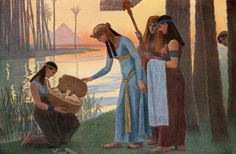 Scoperta del bambino Mosè tra i giunchi in Egitto da Gebhard Fugel
