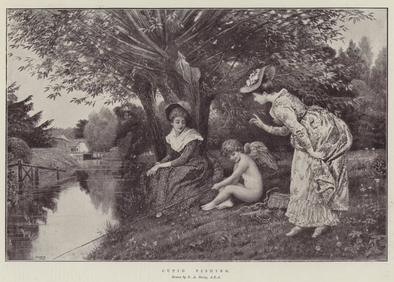 Cupido che pesca da George Adolphus Storey