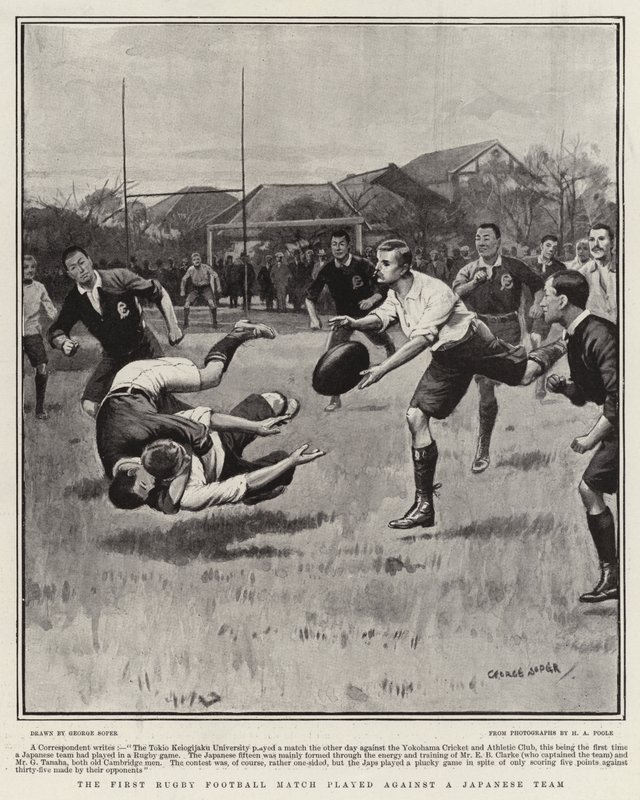 La Prima Partita di Rugby giocata contro una Squadra Giapponese da George Soper