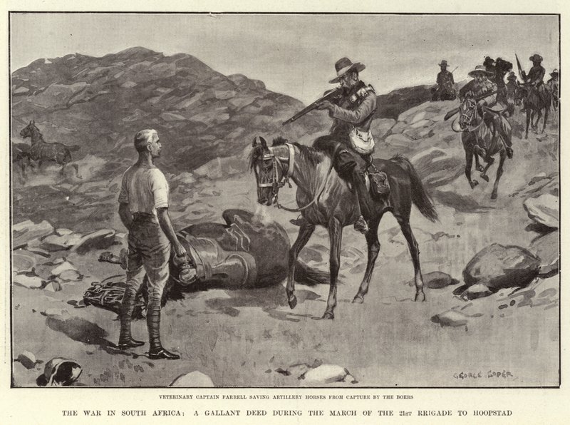 La guerra in Sudafrica, un atto valoroso durante la marcia della 21ª Brigata verso Hoopstad da George Soper