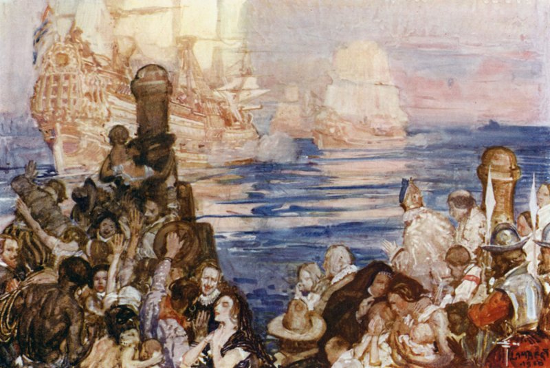 Illustrazione per Romance of Empire, Australia da George Washington Lambert
