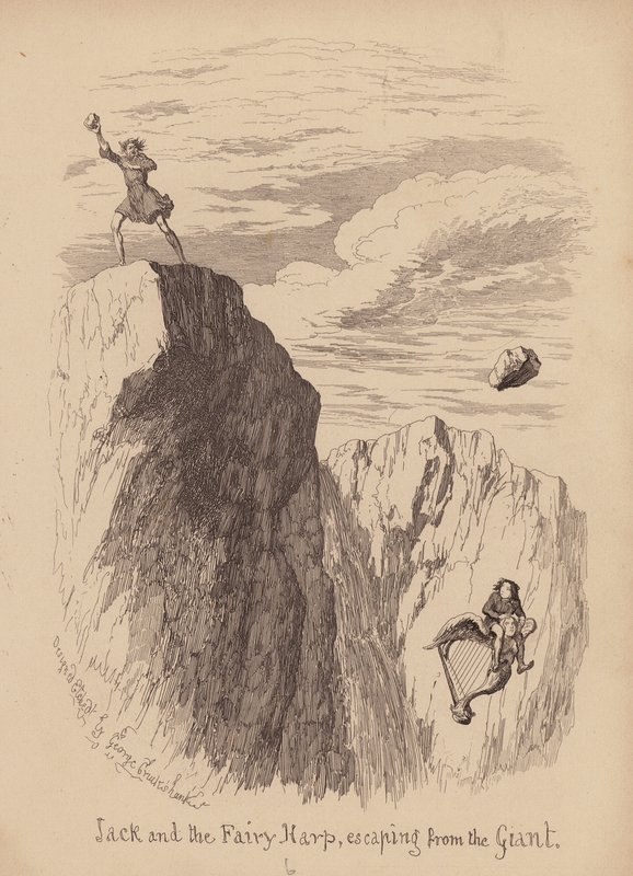 Jack e il fagiolo magico (incisione) da George (after) Cruikshank