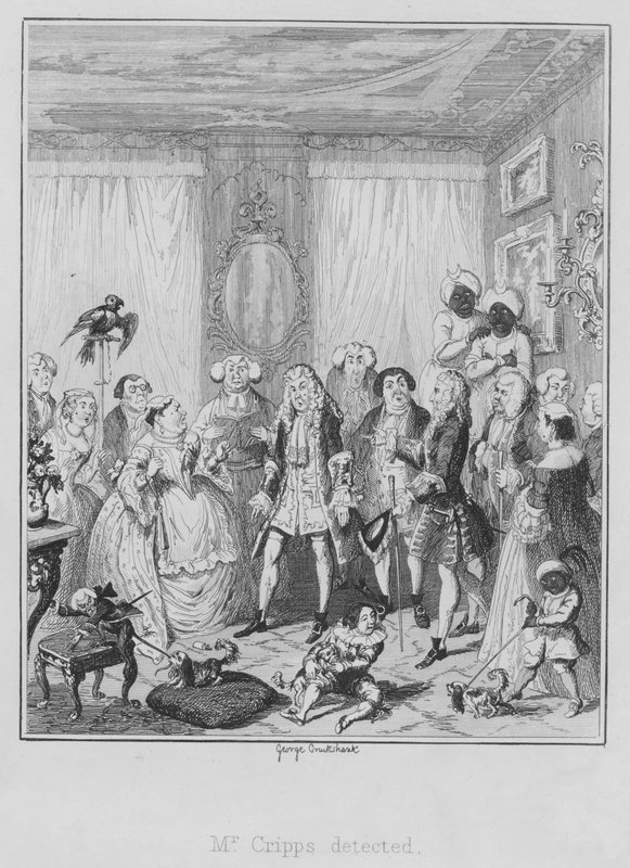 Il signor Cripps scoperto (incisione) da George (after) Cruikshank