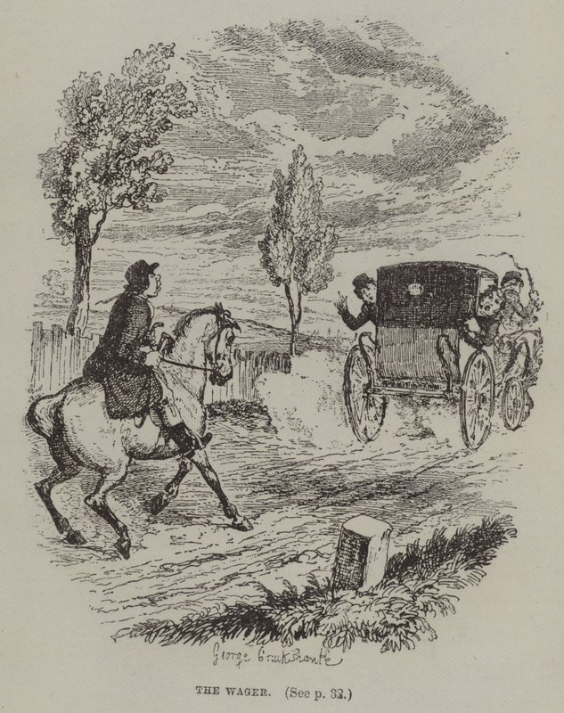 La scommessa (incisione) da George (after) Cruikshank