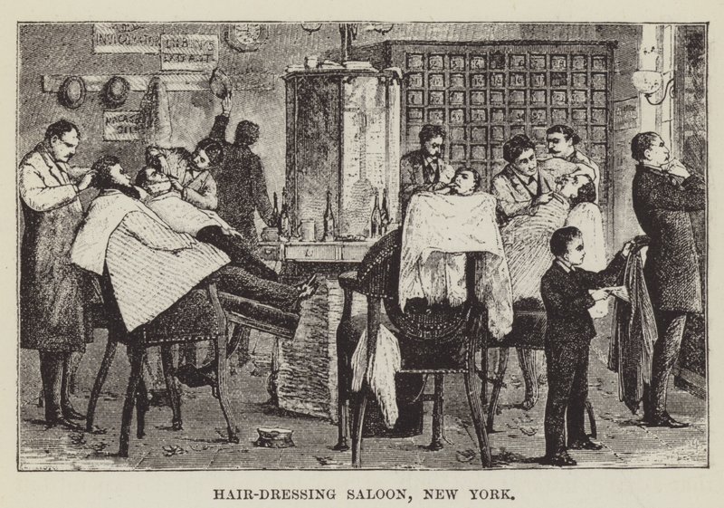Salone di parrucchiere, New York da George Augustus Sala