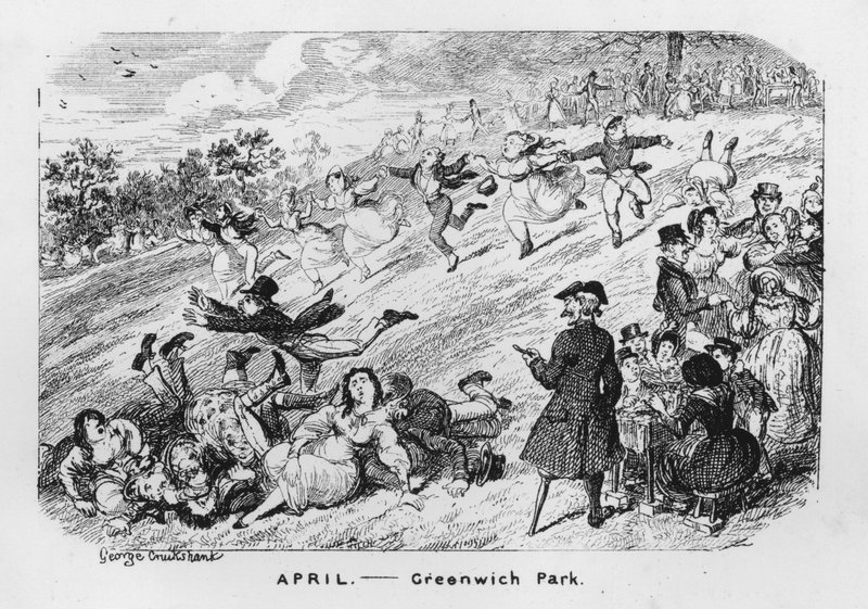 Aprile, Greenwich Park, Londra da George Cruikshank