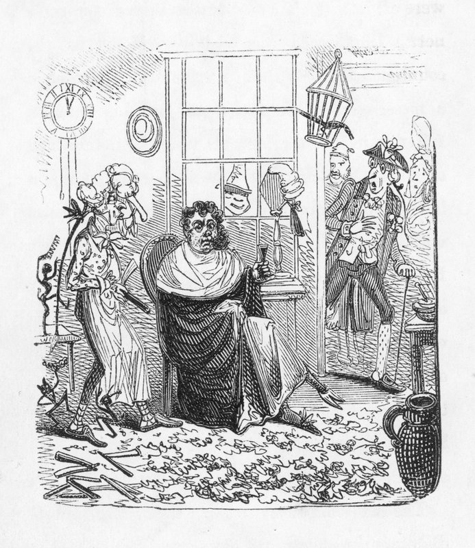 Dal barbiere (incisione) da George Cruikshank