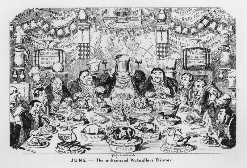 Giugno, La cena dei venditori non autorizzati? da George Cruikshank