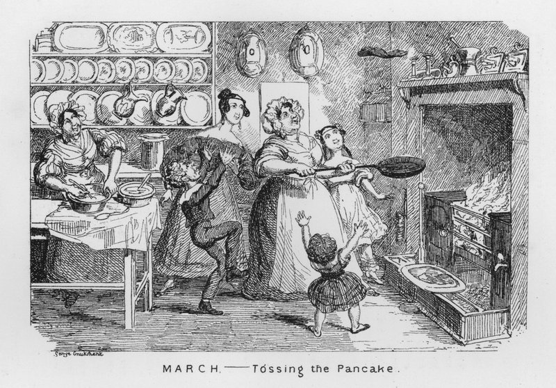 Marzo, lanciare il pancake da George Cruikshank