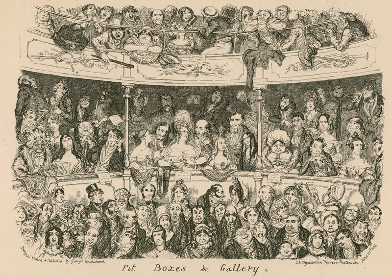 Fossa, palchi e galleria da George Cruikshank