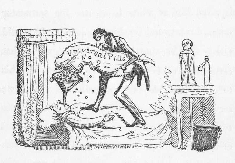 Pillole universali (incisione) da George Cruikshank