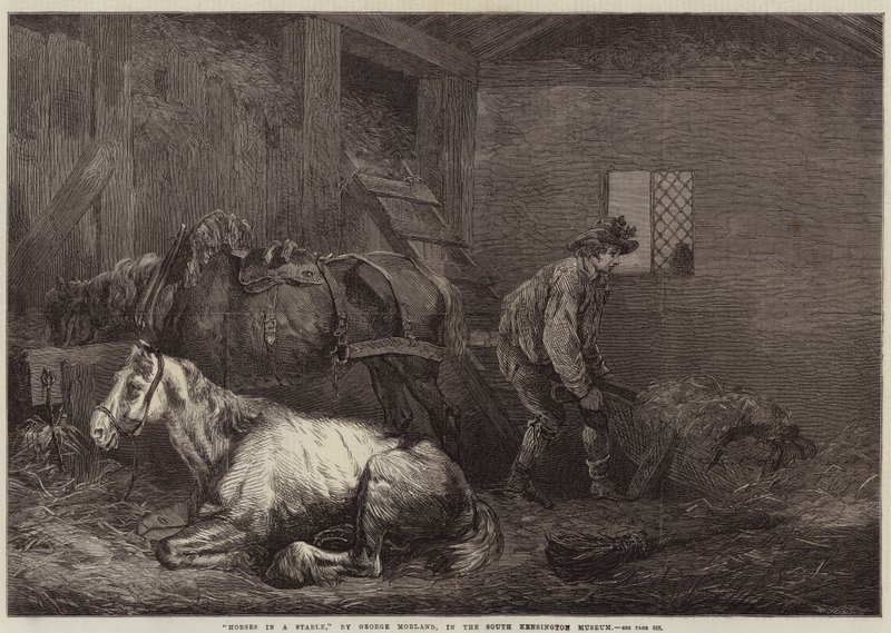 Cavalli in una stalla da George Morland