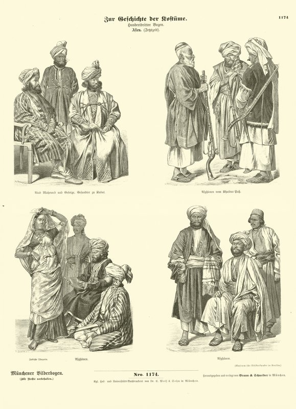 Costumi afghani, XIX secolo da German School