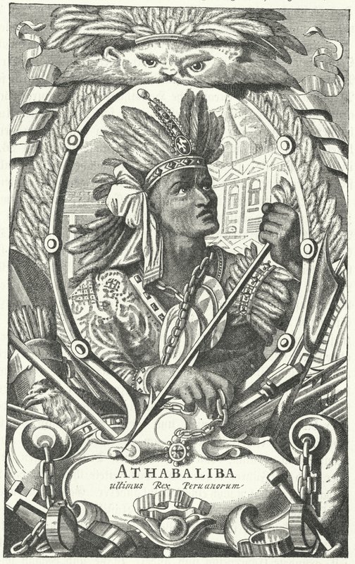 Atahualpa, imperatore inca (incisione) da German School