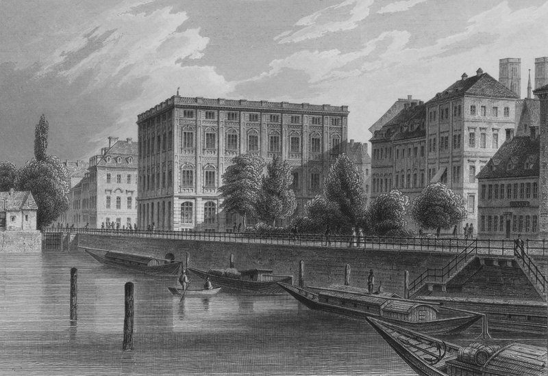 Bauakademie, Berlino (incisione su acciaio) da German School