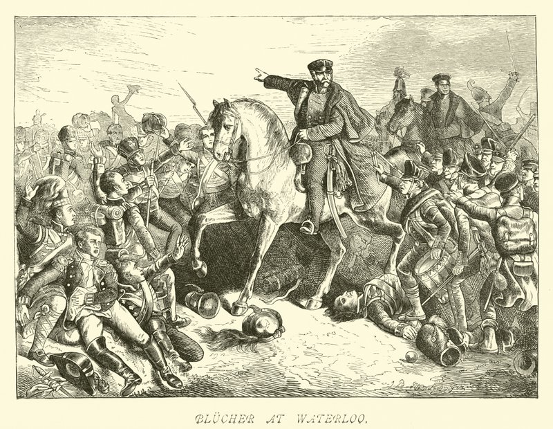 Blücher a Waterloo da German School
