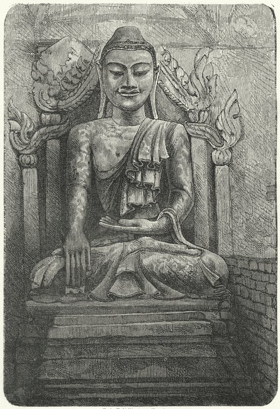 Statua colossale del Buddha (incisione) da German School
