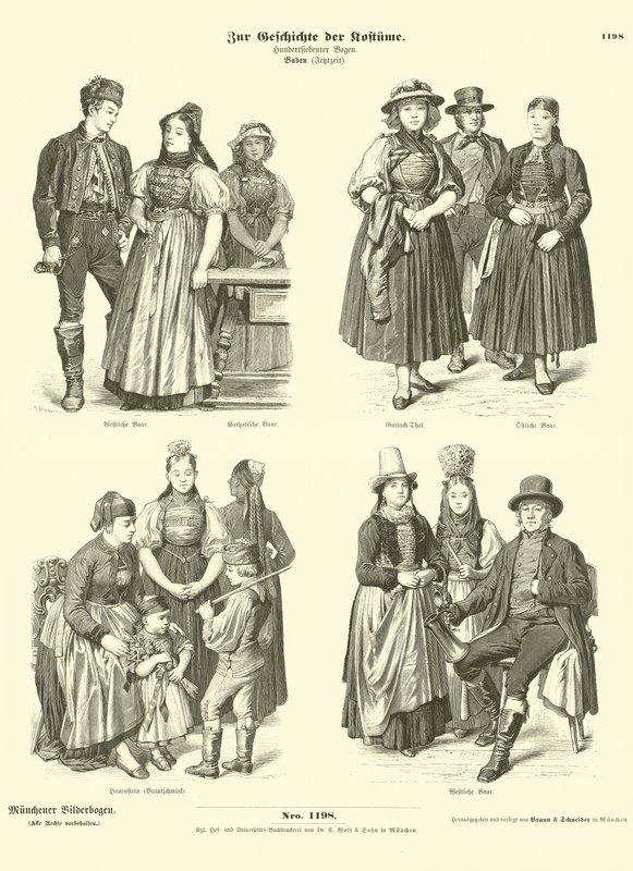 Costumi di Baden, Germania, XIX secolo da German School