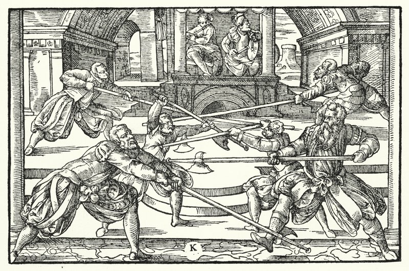 Scena di scherma (incisione) da German School