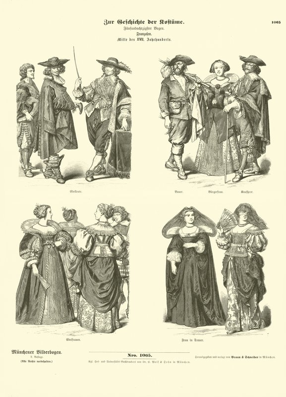 Costumi francesi, metà XVII secolo da German School