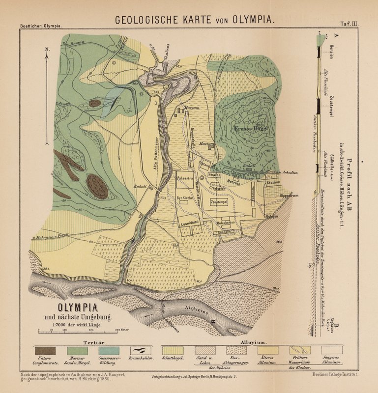 Mappa geologica di Olimpia da German School