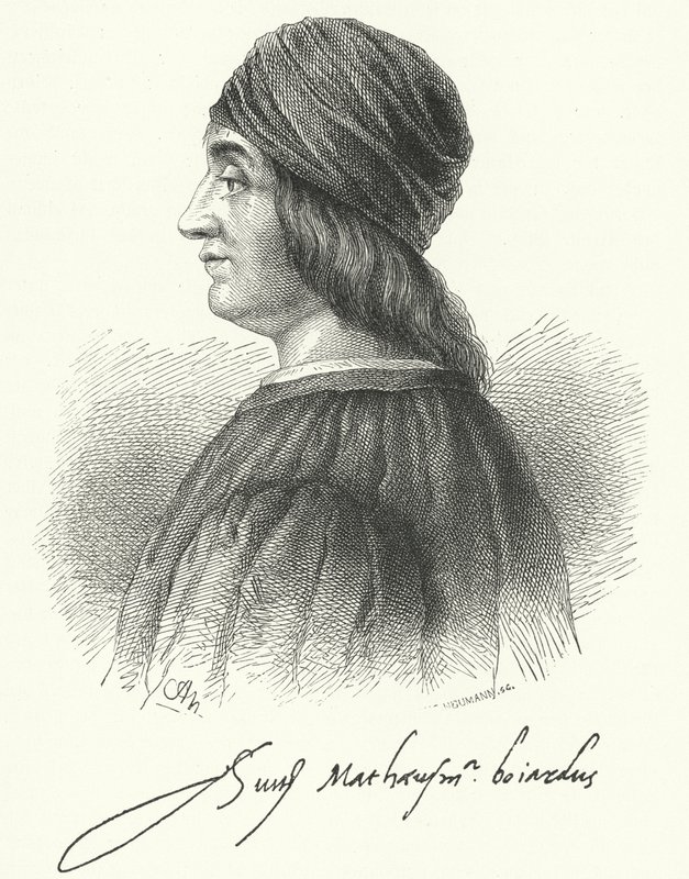 Matteo Maria Boiardo, poeta rinascimentale italiano (incisione) da German School