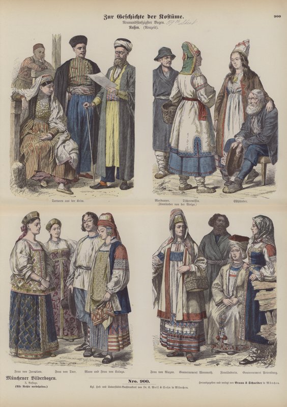Costumi russi, fine XIX secolo da German School