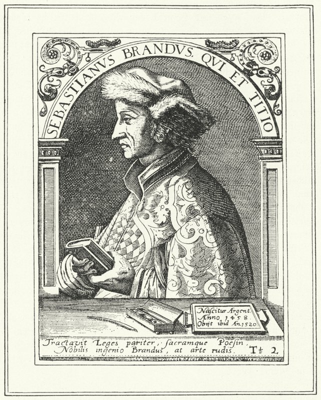 Sebastian Brant, umanista e satirico tedesco (incisione) da German School