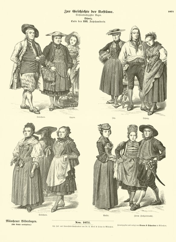 Costumi svizzeri, fine XVIII secolo da German School