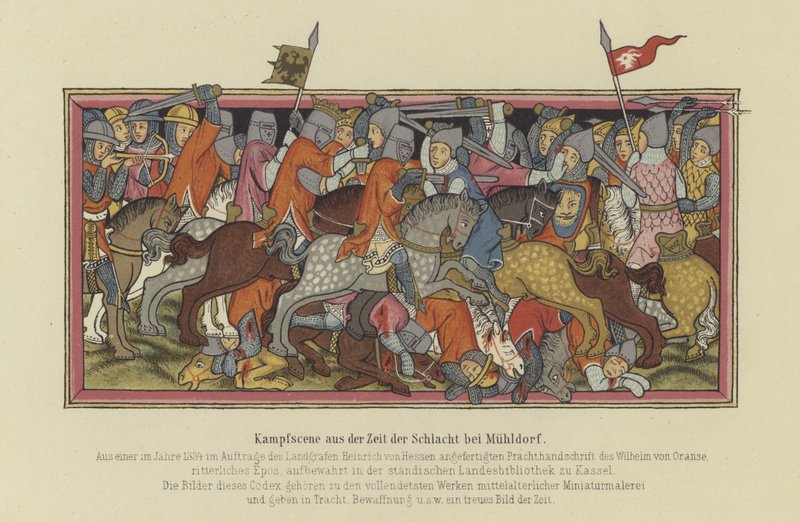 La battaglia di Muhldorf, 1322 da German School