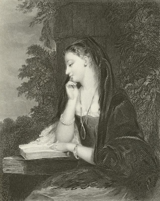 Meditazione della fanciulla da Gilbert Stuart Newton