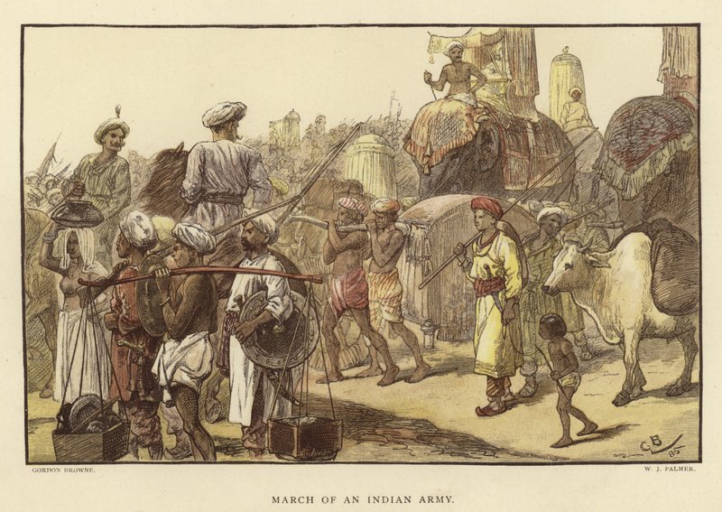 Marcia di un esercito indiano da Gordon Frederick Browne
